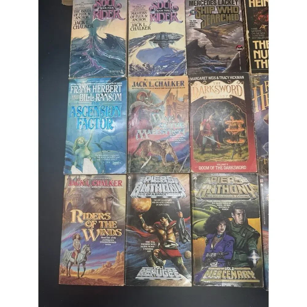 Lot Of 21 Vintage Sci-fi & Fantasy Books McCaffrey Chalker Lee Clarke & More